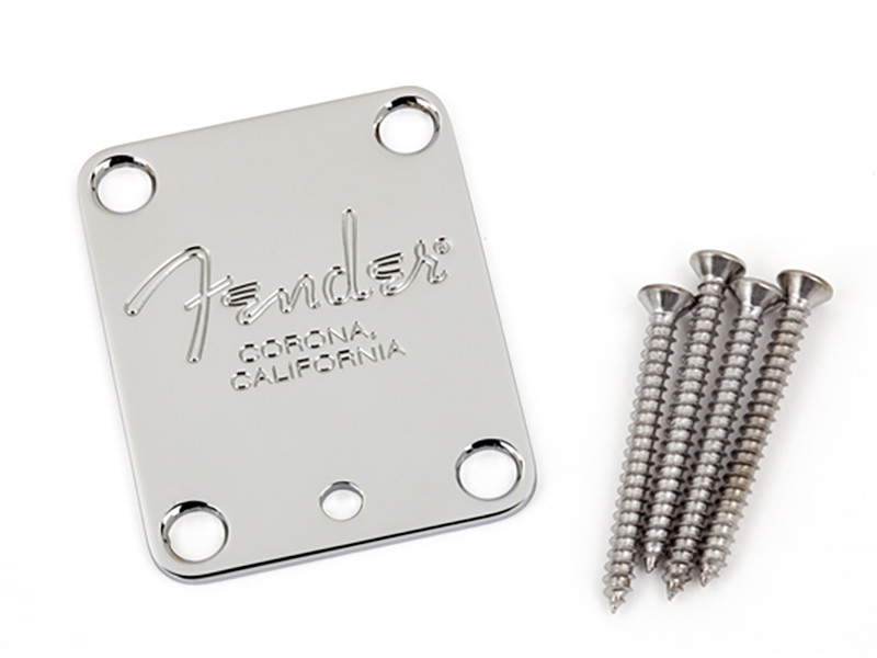 FENDER® 4-BOLT AMERICAN SERIES GUITAR NECK PLATE WITH FENDER® CORONA STAMP