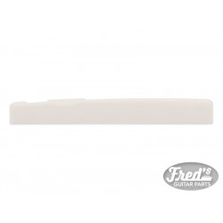 PLASTIC SADDLE COMPENSATED FOR ACOUSTIC GUITAR WHITE (74 x 10 x 3mm)