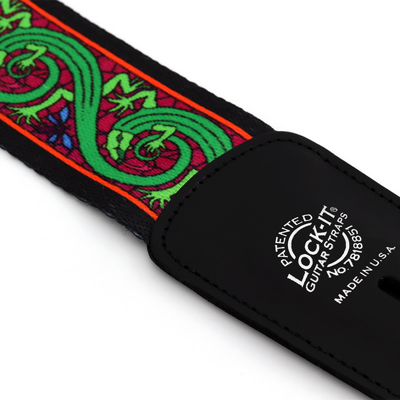 LOCK IT STRAP MASSE SERIES GREEN LIZARDS Fred's Guitar Parts