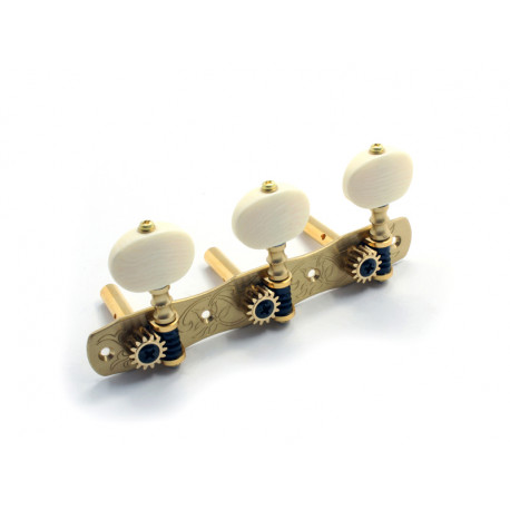 GOTOH DELUXE SOLID BRASS BOUTONS IVORY AXE ACIER