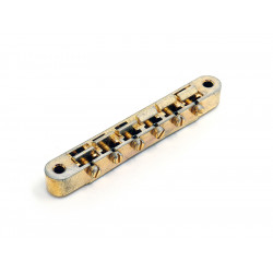 FABER BRIDGE ABRH, FOR GIBSON® ABR-1, GOLD AGED, BRASS SADDLES GOLD AGED