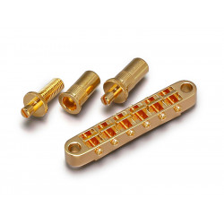 LP GOTOH BRIDGE 6.5mm HOLES+ STUDS GOLD