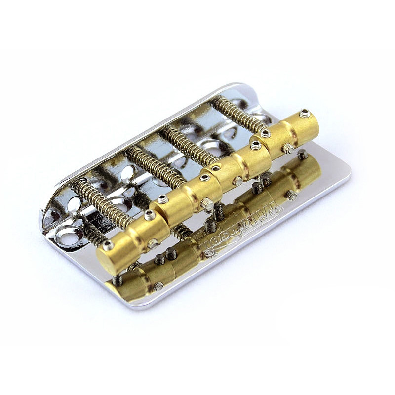 WILKINSON BASS BRIDGE 4STR BRASS SADDLES NICKEL Fred's Guitar Parts