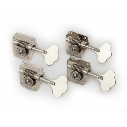 Pure Vintage Bass Tuning Machines, Nickel-Plated Steel, (4)