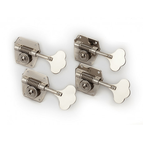 Pure Vintage Bass Tuning Machines, Nickel-Plated Steel, (4)