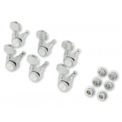 Locking Stratocaster®/Telecaster® Tuning Machines, Brushed Chrome (6)
