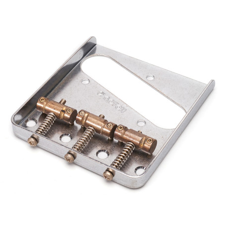 GOTOH VINTAGE TELE BRIDGE BRASS SADDLES AGED CHROME