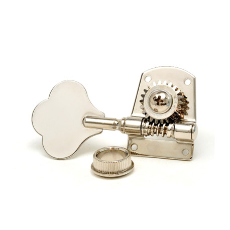 KLUSON® BASS VINTAGE MACHINE HEADS FENDER® STYLE REVERSIBLE 4x1 NICKEL