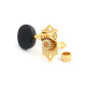 GROVER® MACHINE HEADS 3+3 VINTAGE STA-TITE® EBONY BUTTON 1:18 GOLD