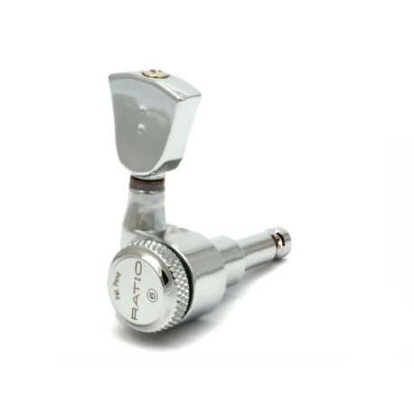 RATIO® MÉCANIQUES ÉLECTRIQUE BLOCABLE BOUTON TULIPE 3+3 CHROME