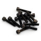 HEX POLE SCREWS FOR HUMBUCKER 3 x 16mm BLACK (12 pcs)