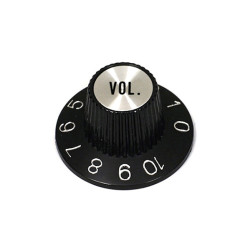 WITCH HAT KNOBS VOLUME SILVER TOP FOR US POTS BLACK (2pcs)