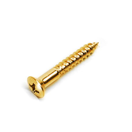 GOTOH® STRAP PIN / BRIDGE SCREWS WS-04 3.5 x 25mm OVAL HEAD GOLD (20pcs)