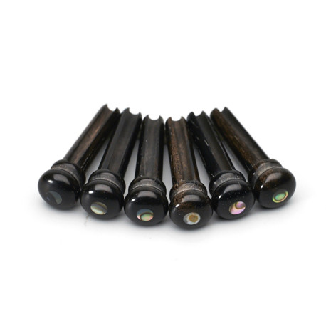 CHEVILLE / BRIDGE PIN EBONY 5.1mm W IRIS DOT (SET OF 6)