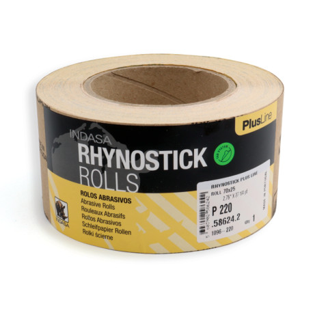 INDASA® RHYNOSTICK® PLUS LINE SELF ADHESIVE SANDING PAPER ROLL P220 (25m)