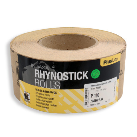 INDASA® RHYNOSTICK® PLUS LINE SELF ADHESIVE SANDING PAPER ROLL P100 (25m)