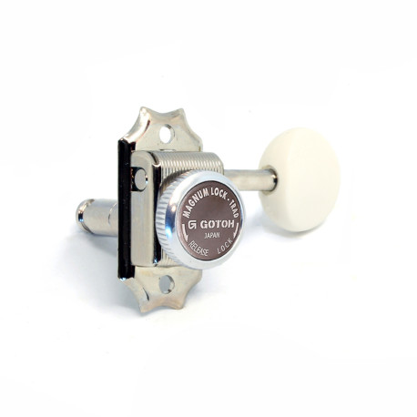 GOTOH® MÉCANIQUES SD90 MG-T BLOCABLE 3+3 BOUTON BLANC 1:15 NICKEL