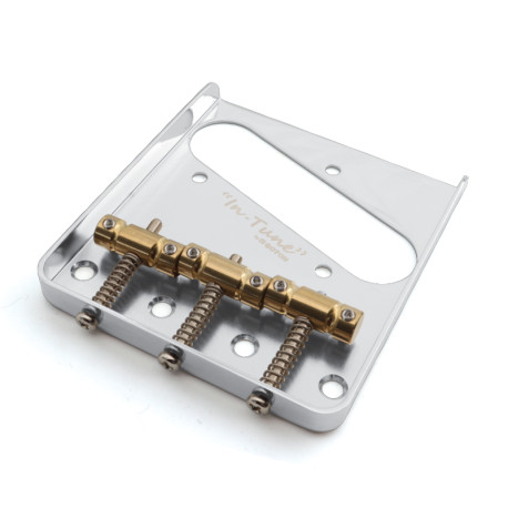 GOTOH® BS-TC1 VINTAGE BRIDGE FOR TELE® IN-TUNE BRASS SADDLES CHROME