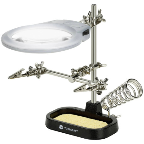 3RD HAND SOLDERING TOOL WITH MAGNIFYING GLASS
