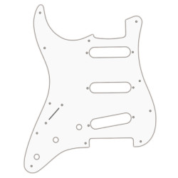 WD® CUSTOM PICKGUARD TYPE STRAT® GAUCHER 11 TROUS 2.28mm 3 PLIS BLANC