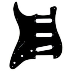WD® CUSTOM PICKGUARD TYPE STRAT® GAUCHER 11 TROUS 2.28mm 3 PLIS NOIR