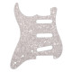 WD® CUSTOM PICKGUARD TYPE STRAT® GAUCHER 11 TROUS 2.28mm 4 PLIS BLANC NACRÉ