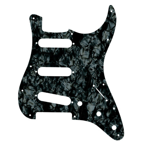 WD® CUSTOM PICKGUARD TYPE STRAT® 11 TROUS 2.28mm 4 PLIS DARK BLACK PEARL