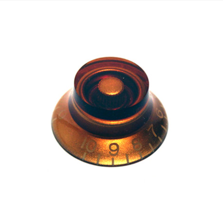 WD MUSIC® BOUTONS BELL KNOBS GAUCHER POTENTIOMÈTRES US AMBRE (2pcs)