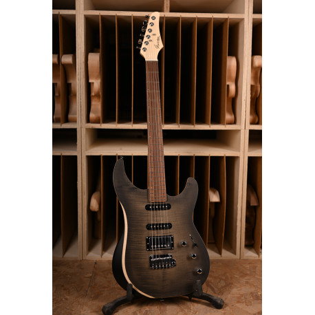 MARCEAU GUITARS® FASCINANTE FLAMED TOP BLACK BURST SATIN