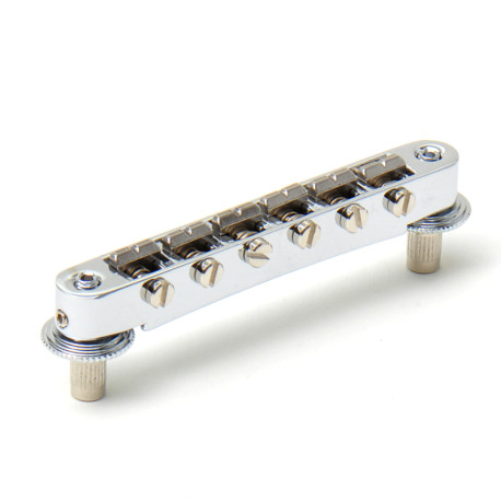 GOLDO® CHEVALET TUNE-O-MATIC 3 POINTS VARIO ESPACEMENT 72.3 À 74mm CHROME