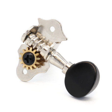 DER JUNG® MACHINE HEADS UKULELE 2+2 BLACK BUTTON NICKEL