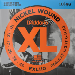 D'ADDARIO® XL NICKEL CORDES GUITARE ÉLECTRIQUE EXL110, 010-046