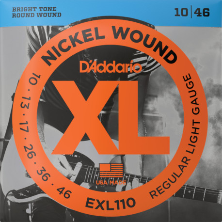 D'ADDARIO® XL NICKEL CORDES GUITARE ÉLECTRIQUE EXL110, 010-046