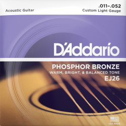 D'ADDARIO® CORDES GUITARE ACOUSTIQUE PHOSPHORE BRONZE EJ26, 011-052