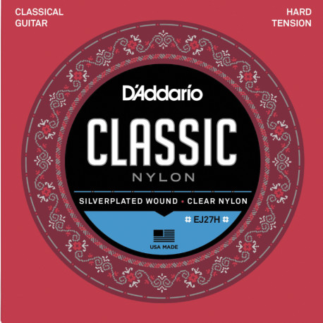 D'ADDARIO® NYLON CLASSICAL GUITAR STRINGS EJ27H, HARD