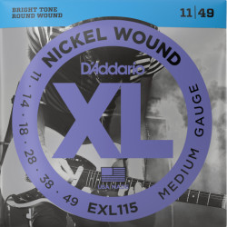 D'ADDARIO® XL NICKEL CORDES GUITARE ÉLECTRIQUE EXL115, 011-049