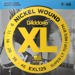 D'ADDARIO® XL NICKEL CORDES GUITARE ÉLECTRIQUE EXL125, 009-046