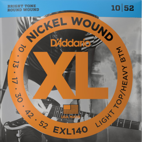 D'ADDARIO® XL NICKEL ELECTRIC GUITAR STRINGS EXL140, 010-052