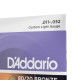 D'ADDARIO® 80/20 BRONZE ACOUSTIC GUITAR STRINGS EJ13, 011-052