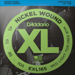 D'ADDARIO® CORDES BASSE 4 CORDES NICKEL EXL165, 045-105