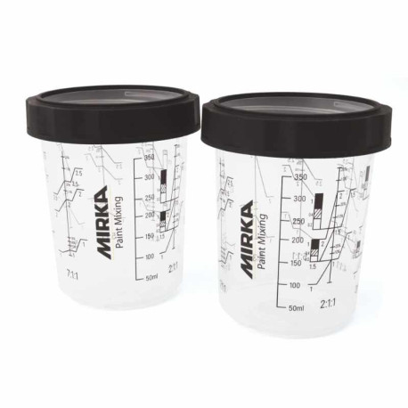 MIRKA® PAINT CUPS 400ml FOR SPRAY GUN WITH COLLAR (2pcs)