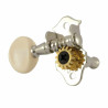 GROVER® UKULELE MACHINE HEADS 2+2 STA-TITE® WHITE BUTTON 1:14 NICKEL