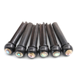 CHEVILLES ÉBÈNE TÊTE DOME GUITARE ACOUSTIQUE POINT ABALONE 5.3mm (6pcs)
