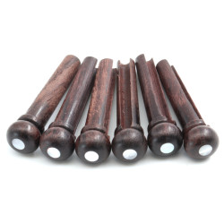 CHEVILLES PALISSANDRE GUITARE ACOUSTIQUE POINT NACRE BLANCHE 5.3mm (6pcs)