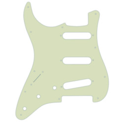 ! DISC ! WD® CUSTOM PICKGUARD STRAT® VINTAGE '62 11H GAUCHER 3 PLIS MINT GREEN