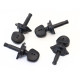 RATIO® UKULELE MACHINE HEADS TUNE-A-LELE® 1:6 LARGE BUTTON BLACK (4pcs)