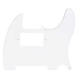 WD® CUSTOM PICKGUARD TELE® HUMBUCKER 8 TROUS 3 PLIS BLANC