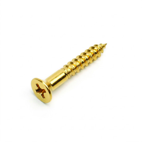 GOTOH® MOUNT SCREWS FOR TELE® BRIDGE WS-09 3.8 x 25mm FLAT HEAD GOLD (20pcs)