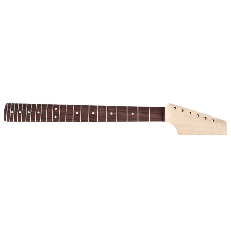 MARCEAU GUITARS® MANCHE TÊTE BRUTE ÉRABLE FLAMMÉ/PALISSANDRE 22F TALON STRAT®