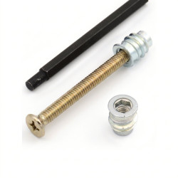 NECTITE® BOLT-ON NECK SCREWS AND INSERTS 45mm M4 NICKEL (4pcs)